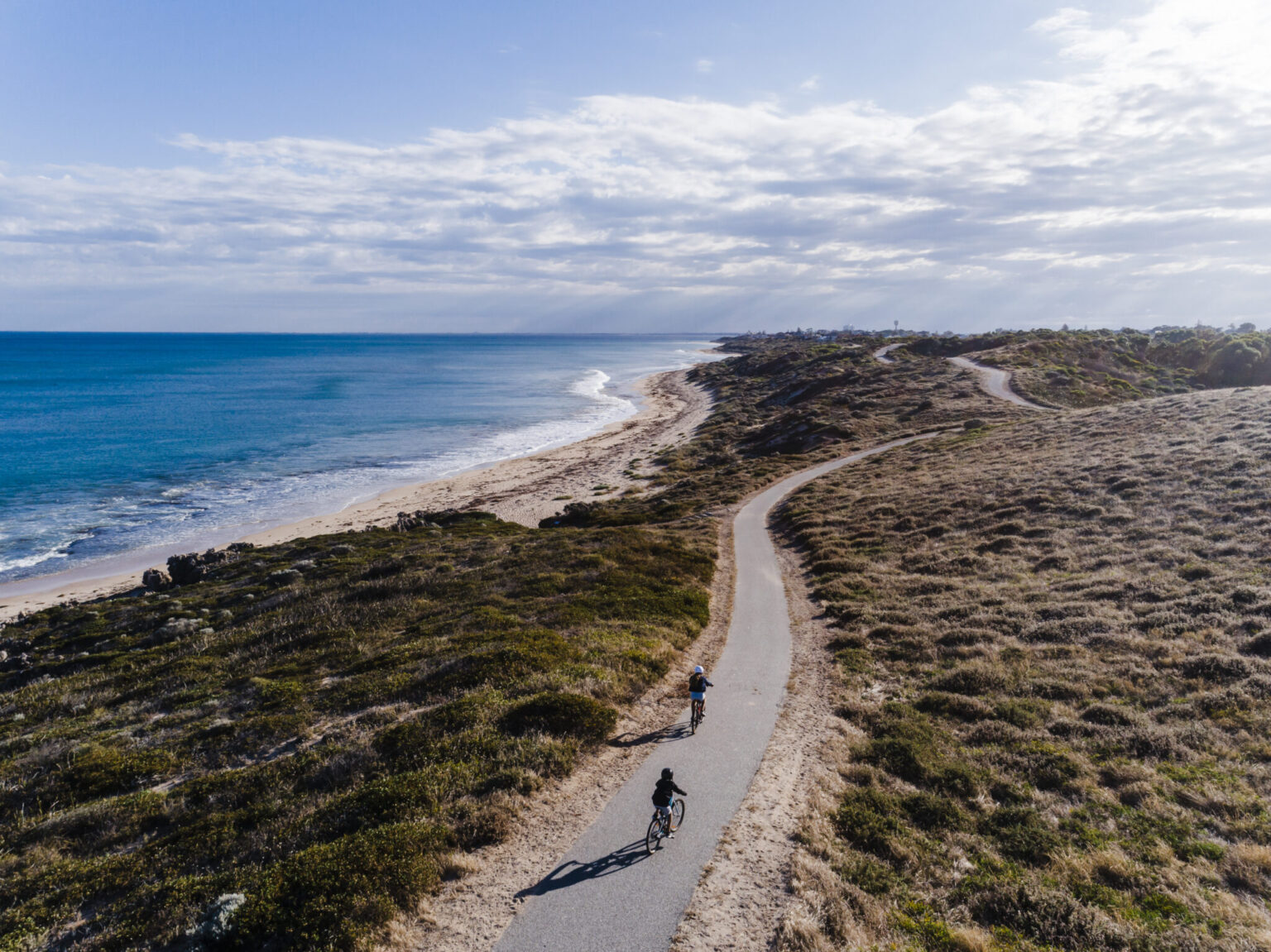 Children cycling along the coastal trail near Mandurah